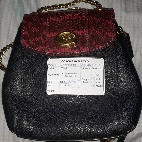 Coach | Sample Exotic Snake Skin Parker Convertible Backpack 16 - Picture 10 of 10